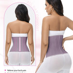SHAPSHE Waist Trainer for Women Tummy Control Corset Hourglass Body Shaper Waist Cincher Back Support Wrap Belt with Zipper Hook Purple