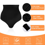 Werena Thong Shapewear Tummy Control Shaper Underwear for Women Seamless Compression Thong Panties Slimming Girdle(01# Mid Waisted Black(slimmming),Medium)