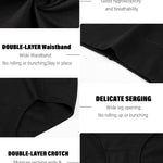 POKARLA Womens Cotton Underwear High Waisted Full Coverage Underpants Soft Breathable Postpartum Panties Stretch Briefs Black