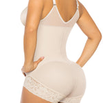 YIANNA Postpartum Fajas Colombianas Moldeadoras Full Body Shapewear Tummy Control for Women Body Shaper Girdles Compression Garment with Side Bust Pad, YA7510-Beige-XL