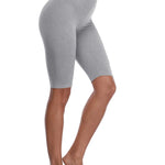 VOGUEMAX Women's Plus Size Short Leggings Stretchy Slip Shorts Mid Thigh Lightweight Pants Grey
