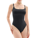 Popilush Shapewear Bodysuit Tank Tops Shapewear Tummy Control Thong Bodysuit Double Lined Comfy Soft Body Suits