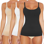 VVX Womens Shapewear for Women Tummy Control Tank Top Body Shape Seamless Compression Camisole Tops （3pk Black+White+Nude M）