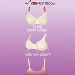Fruit of the Loom Women's Fit for Me Collection: Plus-Size Unlined Underwire Bra-Cotton Comfort & Pinch-Free Straps, Heather Grey, 44DDD