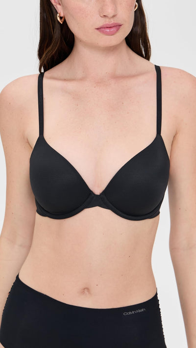 Calvin Klein Perfectly Fit Lightly Lined T-Shirt Bra with Memory Touch, Black, 34B