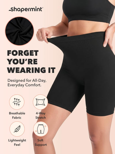 SHAPERMINT Shapewear for Women - High-Waisted Shapewear Tummy Control Shorts, Thigh Slimmer, Underwear for Women Black