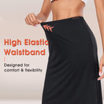 MANCYFIT Half Slip for Women Under Dress Slip Skirt Extenders for Women Seamless Hem Knee Length Under Skirt Liner Black X-Large