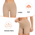 Womens Slip Shorts for Under Dress Seamless Shapewear Boyshorts Tummy Control Panties Shaping Shorts(#3 Beige(no Control),Medium)