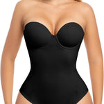 Slimers Strapless Shapewear Seamless Bodysuit - Tummy Control Sculpt Body Shaper : Removable Straps Butt Lifting Shapewear