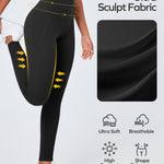 Ewedoos Compression Leggings for Women Tummy Control Leggings with Pockets Workout High Waisted No Front Seam Yoga Pants Gym Black