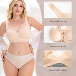 No Underwire Bras for Women Supportive Wireless Seamless Comfort Bra (Nude-M-0094-1, Medium)