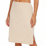 Staralfur Half Slip for Women Skirt Slip for Under Dresses Non Cling with Side Slit Nude Small