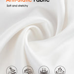 MANCYFIT Half Slips for Women Satin Slip Skirt Under Dresses Anti-Static Side Slit Underskirt Large White