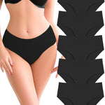 UNDER THE SEA Seamless Underwear for Women Plus Size Mid Rise Lingerie Brief Sexy No Show Panties Womens Cheeky 5 Pack XS-3XL