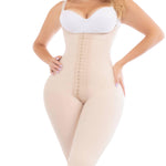 FAJAS DISENOS D'PRADA DELIÉ Shapewear for Women Postpartum – Colombian High Compression Faja, Knee Length Open Bust Powernet with Hook Rows