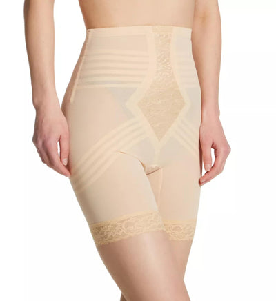6209 High Waist Thigh Shaper | Size Sm - 15X | Made in USA | Flex Fit | No Top Roll | Firm - Extra Firm Tummy-Thigh Control Beige
