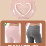 INNERSY Women's High Waist Seamless Underwear No Show Panties Full Coverage Briefs 3-Pack(Medium, Black/Brick Red/Nude)