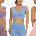Lemef 3-Pack Seamless Sports Bra Wirefree Yoga Bra with Removable Pads for Women
