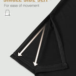MANCYFIT Women's Half Slips for Under Dresses Non Cling Under Skirt Slips with Single Side Slits Black Medium