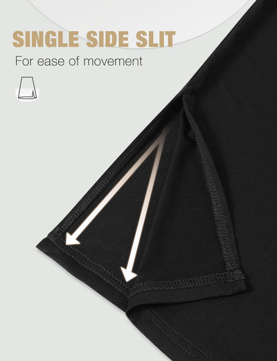 MANCYFIT Women's Half Slips for Under Dresses Non Cling Under Skirt Slips with Single Side Slits Black Medium