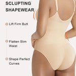 SHAPERX Women's Shapewear Bodysuit Tummy Control Seamless Zip-Up Body Shaper Waist Defining Body Suit,SZ5861-Beige-L/XL