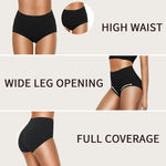 OLIKEME High Waisted Tummy Control Underwear Womens Soft Breathable Cotton Panties Plus Size Ladies Postpartum Briefs