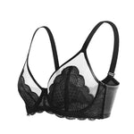 HSIA Minimizer Bras for Women Large Bust Full Coverage Lace Plus Size Bra - Mermaid Scales Black