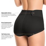 Shymay Postpartum Compression Underwear Tummy Control Panties with Adjustable Belly Wrap C Section Shapewear Girdle for Women (Black, Medium)