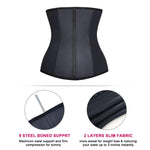 YIANNA Women's Underbust Latex Sport Girdle Waist Trainer Corsets Cincher Hourglass Body Shaper Weight Loss (Black, M)