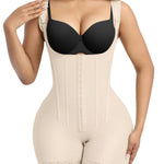 SHAPERX Women's Fajas Colombianas Tummy Control Shapewear Postpartum Butt Lifting Body Shaper with Boned Support, SZ7306-Beige-3XL