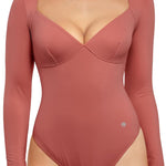 Popilush Long Sleeve Body suits for Women Thong Shapewear Bodysuit Tummy Control V Neck Shirt Going Out Tops