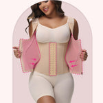 SHAPSHE Waist Trainer for Women, Tummy Control Sports Girdle, Workout Body Shaper with Adjustable Shoulder Strap Tan M