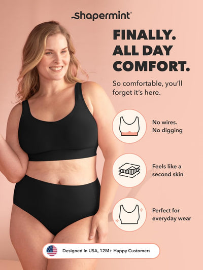 SHAPERMINT Bras for Women No Underwire - Seamless Bras for Women, Wireless Bra, Adjustable Plus Size Bra