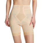 6209 High Waist Thigh Shaper | Size Sm - 15X | Made in USA | Flex Fit | No Top Roll | Firm - Extra Firm Tummy-Thigh Control Beige