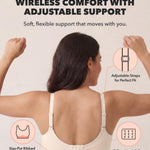 SHAPERMINT Bras for Women No Underwire - Seamless Bras for Women, Wireless Bra, Adjustable Plus Size Bra
