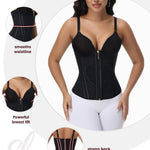 SHAPSHE Waist Trainer for Women Tummy Control Corset Shapewear Workout Hourglass Body Shaper with Adjustable Straps BLK/Large
