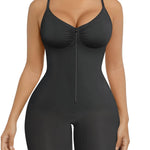 SHAPERX Women's Shapewear Bodysuit Tummy Control Seamless Zip-Up Body Shaper Waist Defining Silhouette,SZ5862-Black-New-S/M