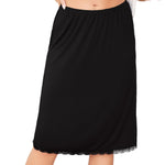 Lovasy Half Slip for Women Under Dress Lace Slip Skirt Anti-Cling Knee Length Underskirt Black,Large