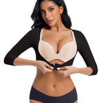 DEHORU Arm Shaper for Women Post Surgical Slimming Sleeves Compression Shirt Posture Corrector Tops Shapewear (BK S)