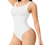 Nebility Bodysuits for Womens Tank Top Bodysuit Scoop Neck Sleeveless Body Suits U-Back Backless Summer Going Out Tops 2026(White,X-Large)
