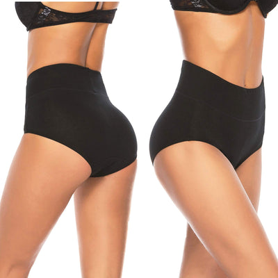 Annenmy Women's High Waist Cotton Underwear Soft Brief Panties Regular and Plus Size (X-Large, Dark Colors, 5-Pack)