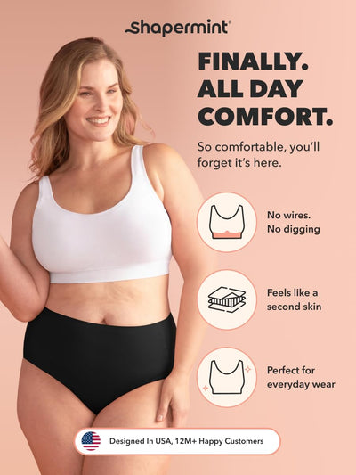 SHAPERMINT Bras for Women No Underwire - Seamless Bras for Women, Wireless Bra, Adjustable Plus Size Bra