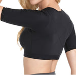 Plus Size Upper Arm Shaper Compression Sleeves for Women - Post-Surgery Slimmer & Corrector Shapewear Tops (01 Black Large)