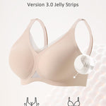 Gailife Womens Wireless V Mesh Comfortable Bra Seamless Bralette Push Up Bras No Underwire Supportive Tshirt Everyday Bras Black&Nude 3XL