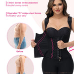 SHAPSHE Waist Trainer for Women, Tummy Control Sports Girdle, Workout Body Shaper with Adjustable Shoulder Strap Black M