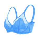 HSIA Minimizer Bras for Women Large Bust Full Coverage Lace Plus Size Bra - Mermaid Scales Marine Blue