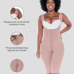 DELIE Fajas Colombianas Moldeadoras 186 High Compression Knee Length Girdle, 3 Lines of Hooks Butt Lifting Shapewear
