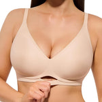 Jellysoft Bra Nude Jelly Bras for Women Wireless No Underwire Deep V | Comfortable, Breathable, Adjustable Straps, Everyday Wear
