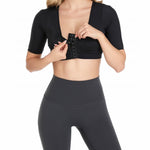 Plus Size Upper Arm Shaper Compression Sleeves for Women - Post-Surgery Slimmer & Corrector Shapewear Tops (01 Black Large)