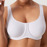 DELIMIRA Women's Confishape Full Coverage Bra Plus Size T Shirt Supportive Underwire Unlined Comfortable Bras White - Unlined 38D
